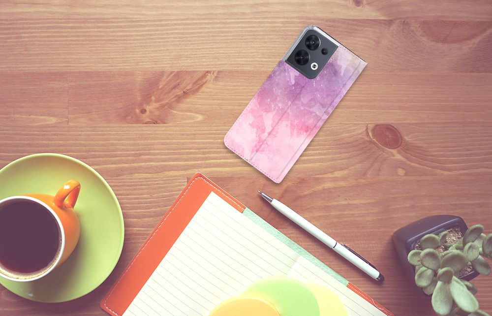 Bookcase OPPO Reno8 Pink Purple Paint - B2C Telecom
