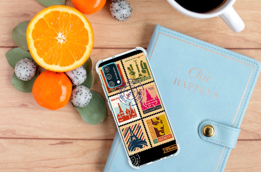 Samsung Galaxy M02s | A02s Telefoonhoesje met valbescherming Postzegels B2C Telecom