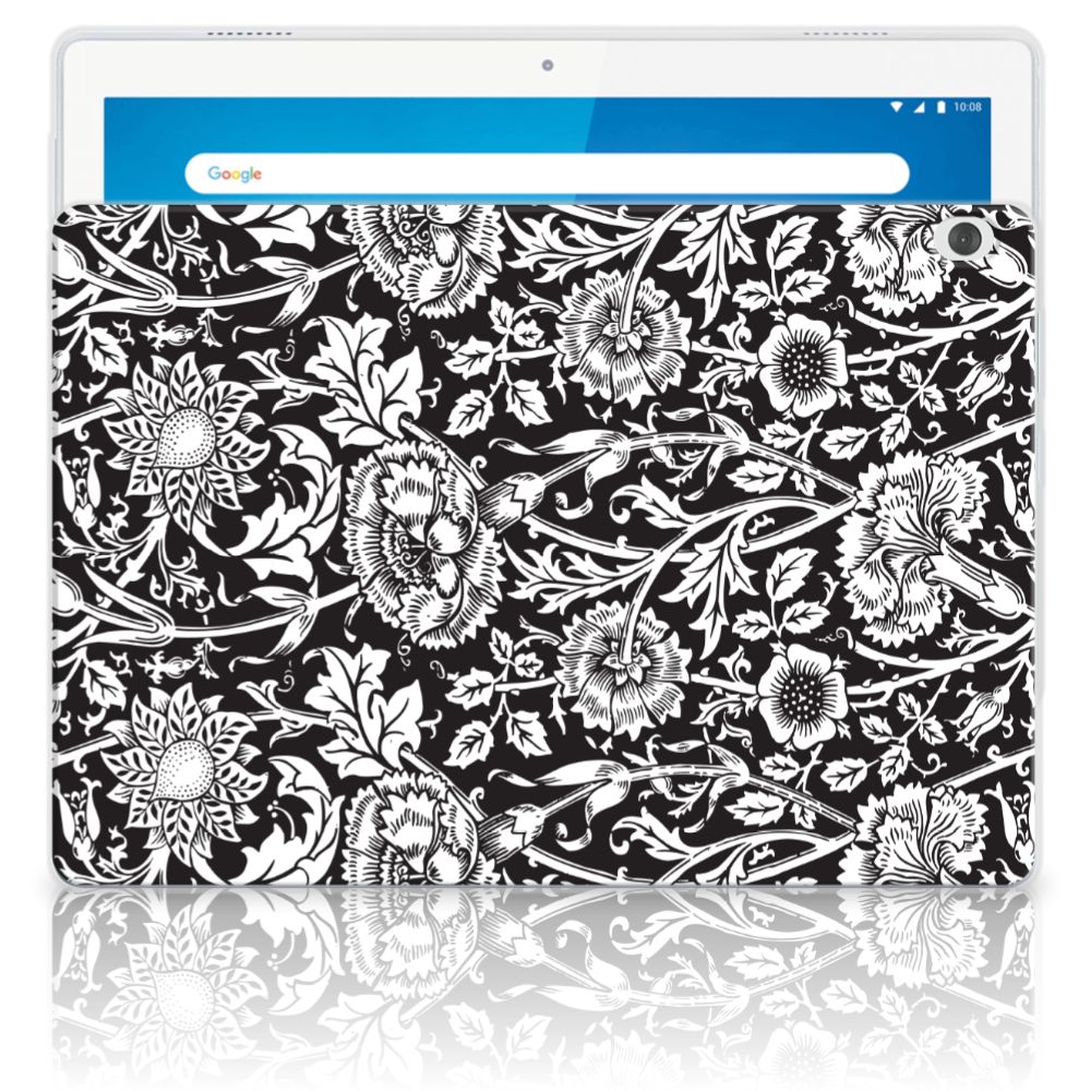 Lenovo Tab M10 Siliconen Hoesje Black Flowers