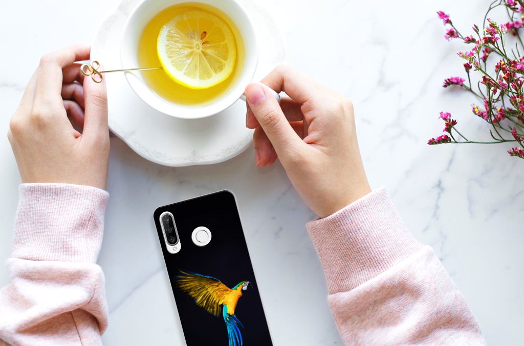 Huawei P30 Lite TPU Hoesje Papegaai