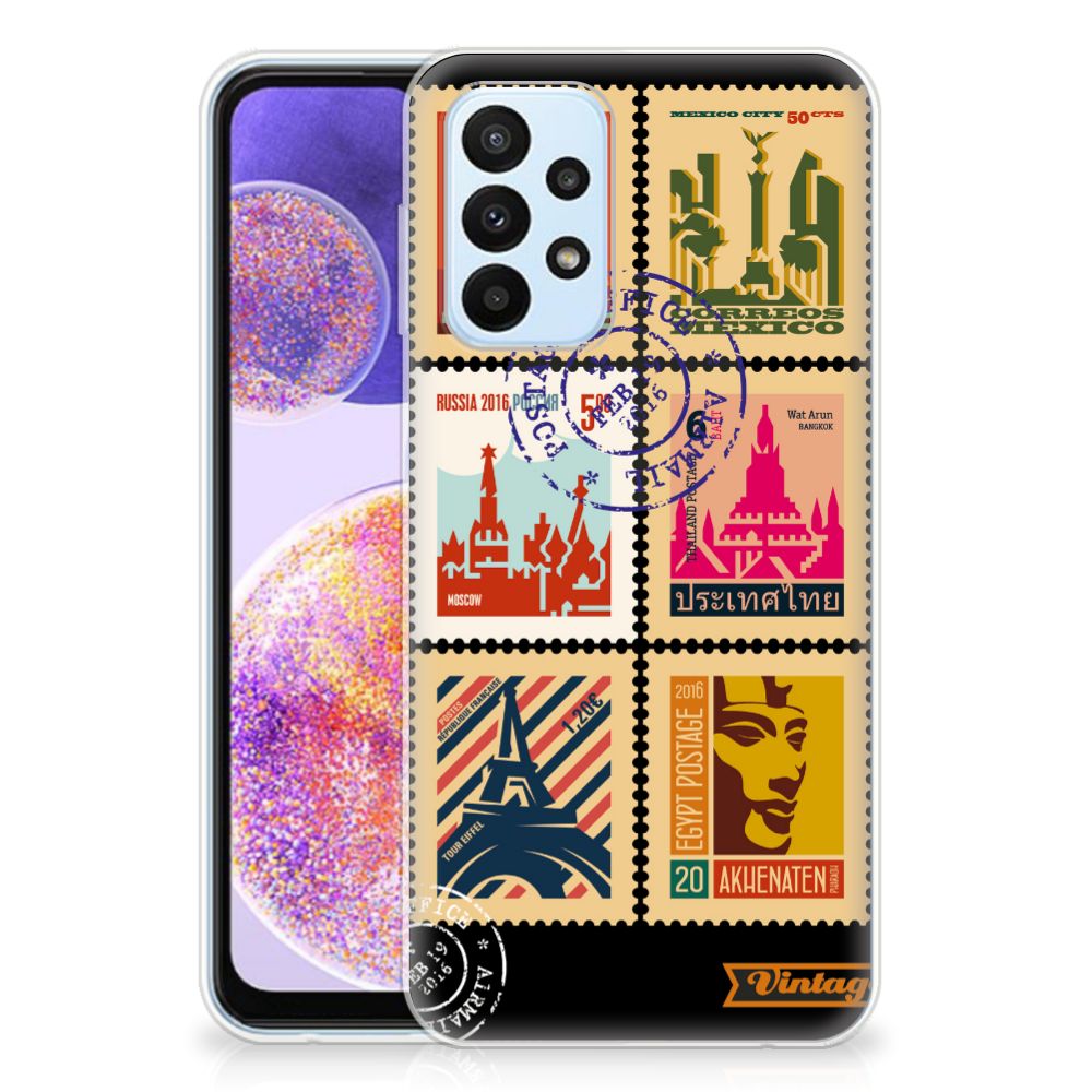 Samsung Galaxy A23 Siliconen Back Cover Postzegels B2C Telecom