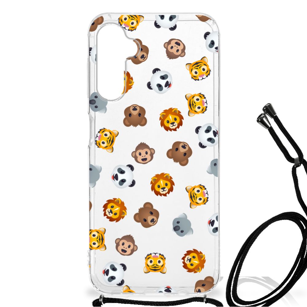 Doorzichtige Silicone Hoesje voor Samsung Galaxy A14 5G Dieren Emojis met dieren emojis design.