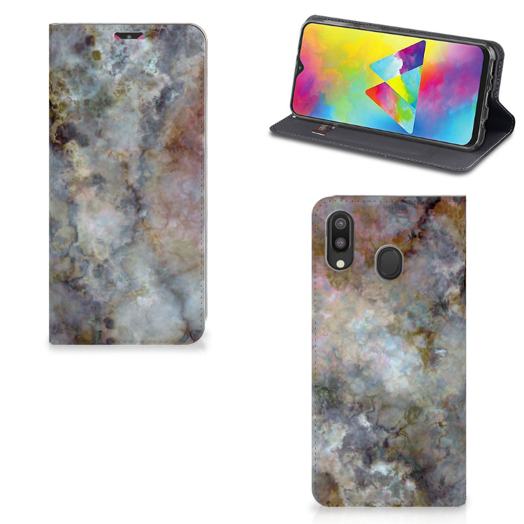 Samsung Galaxy M20 Standcase Marmer Grijs