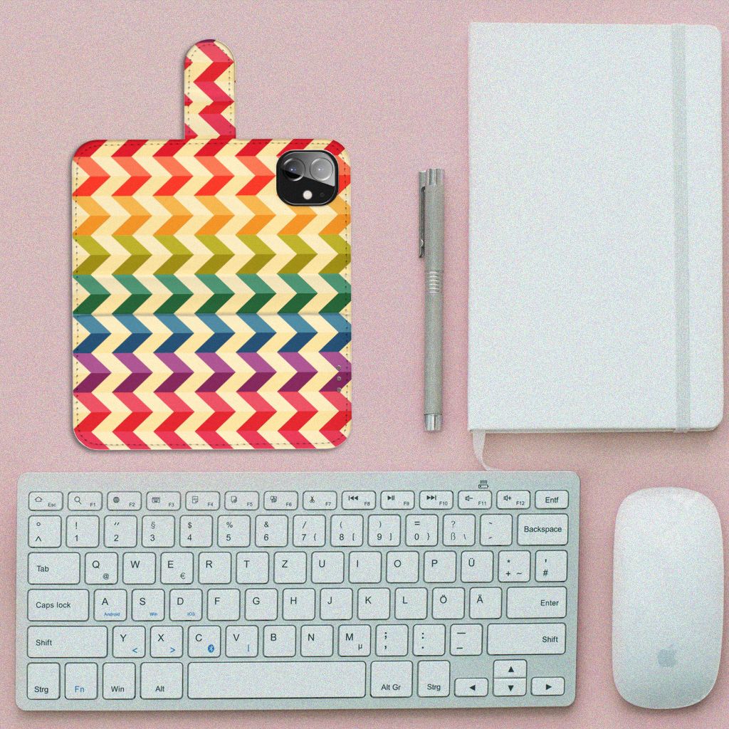 Apple iPhone 12 Mini Telefoon Hoesje Zigzag Multi Color