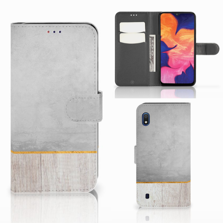 Samsung Galaxy A10 Book Style Case Wood Concrete