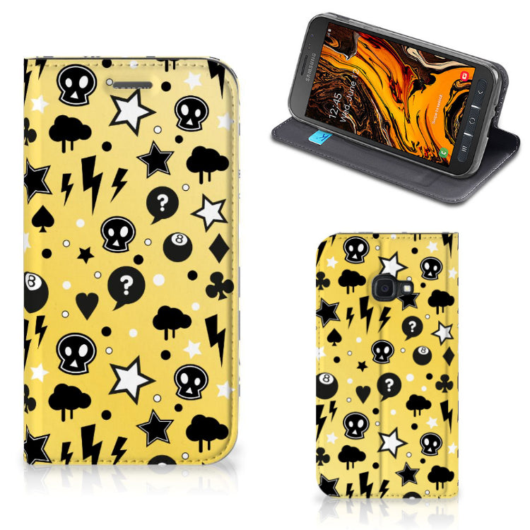 Mobiel BookCase Samsung Galaxy Xcover 4s Punk Geel