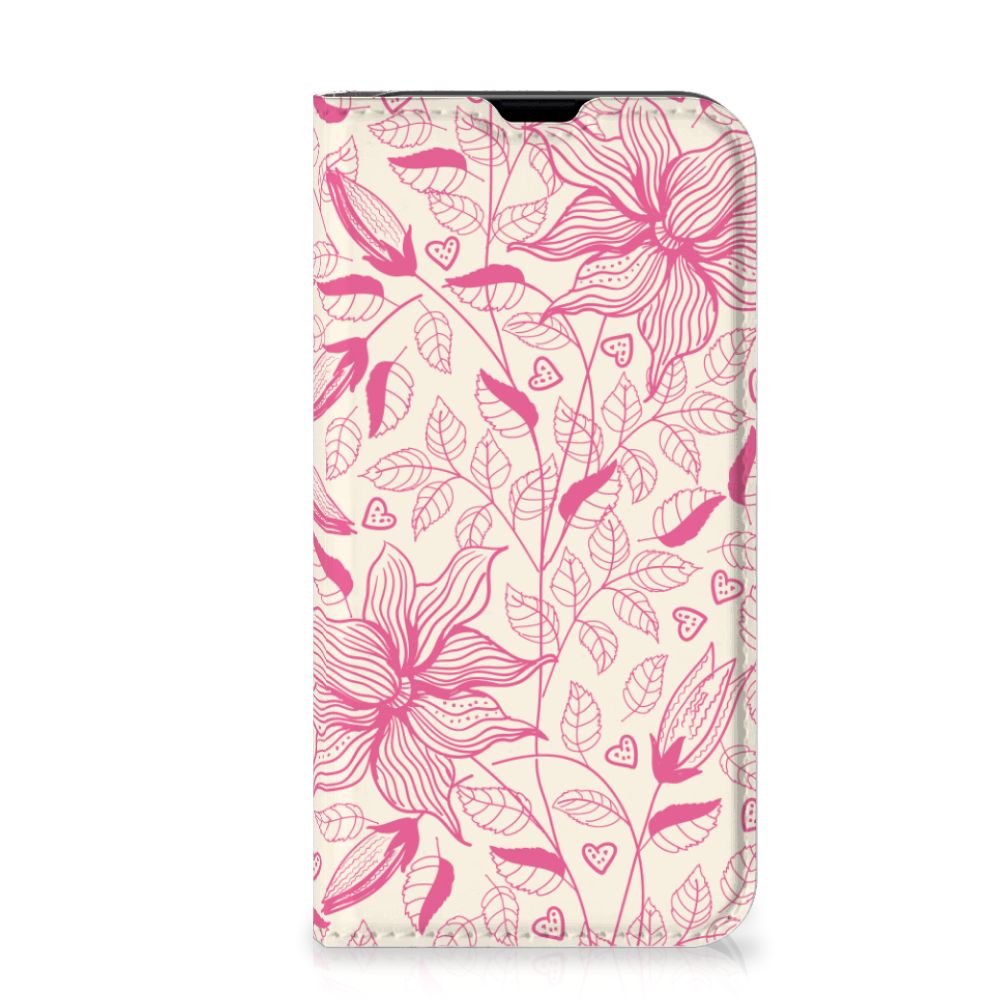 iPhone 13 Mini Smart Cover Pink Flowers met roze bloemenpatroon voor stijlvolle smartphonebescherming đ¸