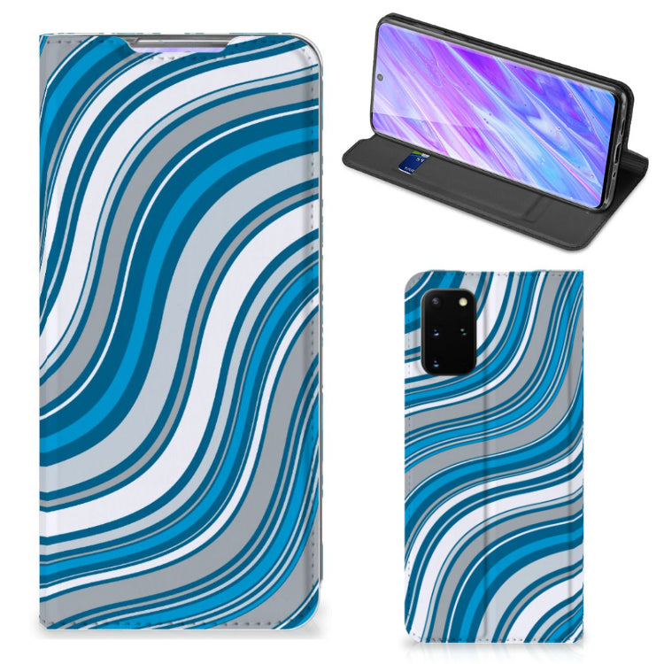 Samsung Galaxy S20 Plus Hoesje met Magneet Waves Blue
