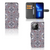 iPhone 13 Pro Bookcase Flower Tiles met bloemen patroon en handige opbergruimte voor kaarten đ¸