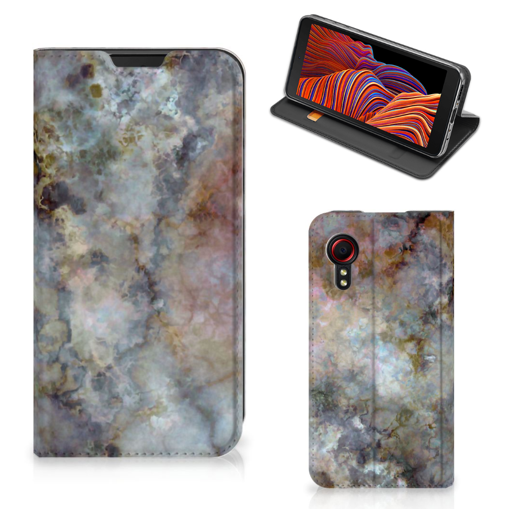 Samsung Galaxy Xcover 5 Standcase Marmer Grijs - B2C Telecom