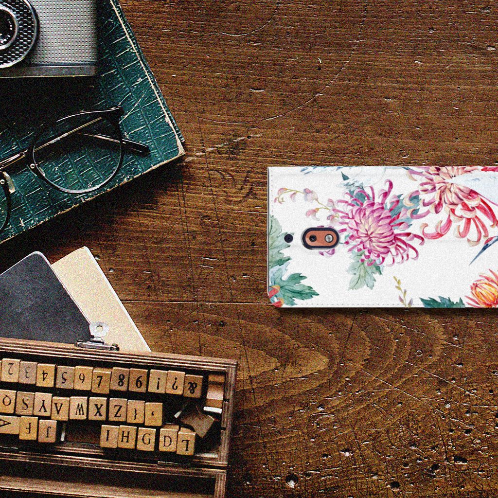 Nokia 2.1 2018 Hoesje maken Bird Flowers
