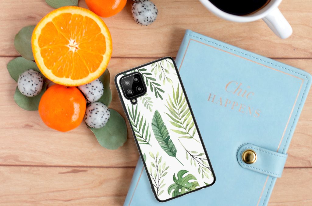Samsung Galaxy A12 Bloemen Hoesje Leaves B2C Telecom