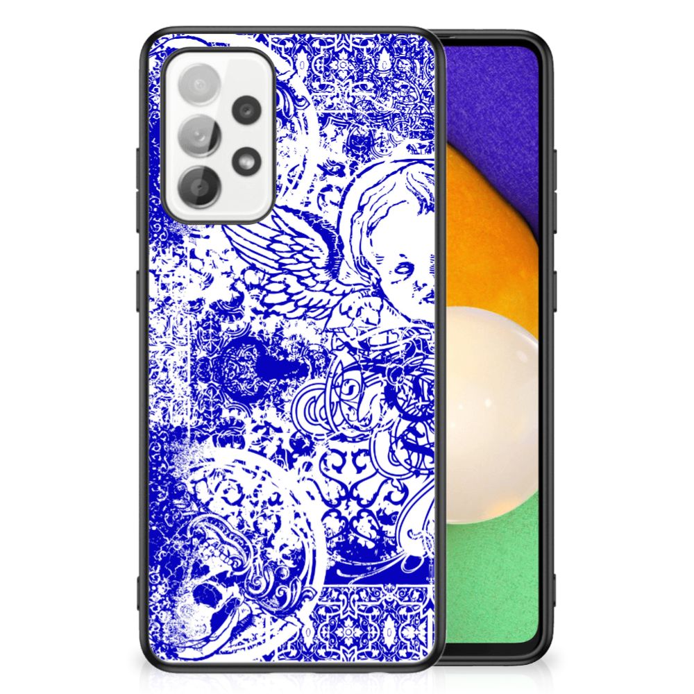 Telefoonhoesje Samsung Galaxy A52 | A52s (5G/4G) Angel Skull Blauw