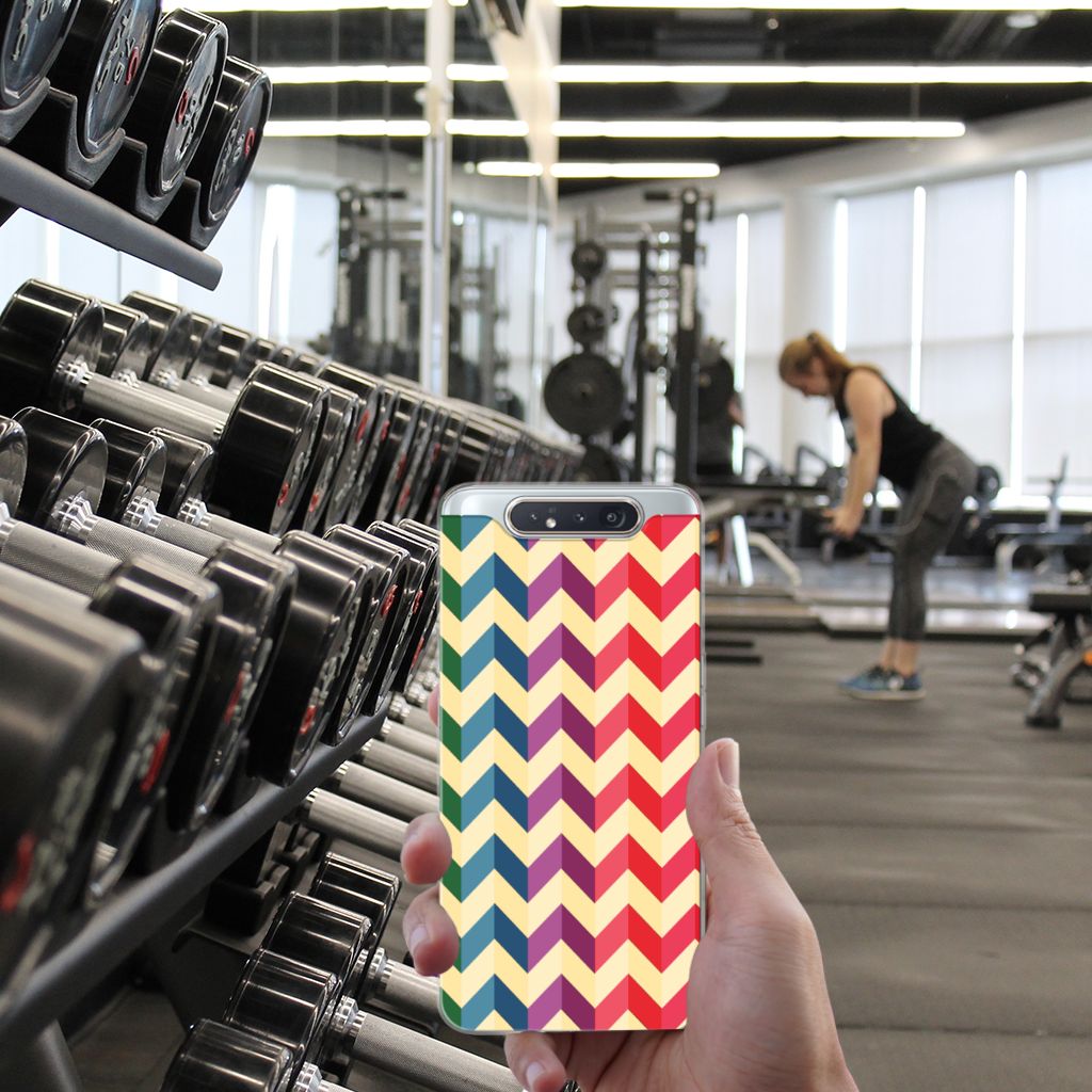 Samsung Galaxy A80 TPU bumper Zigzag Multi Color