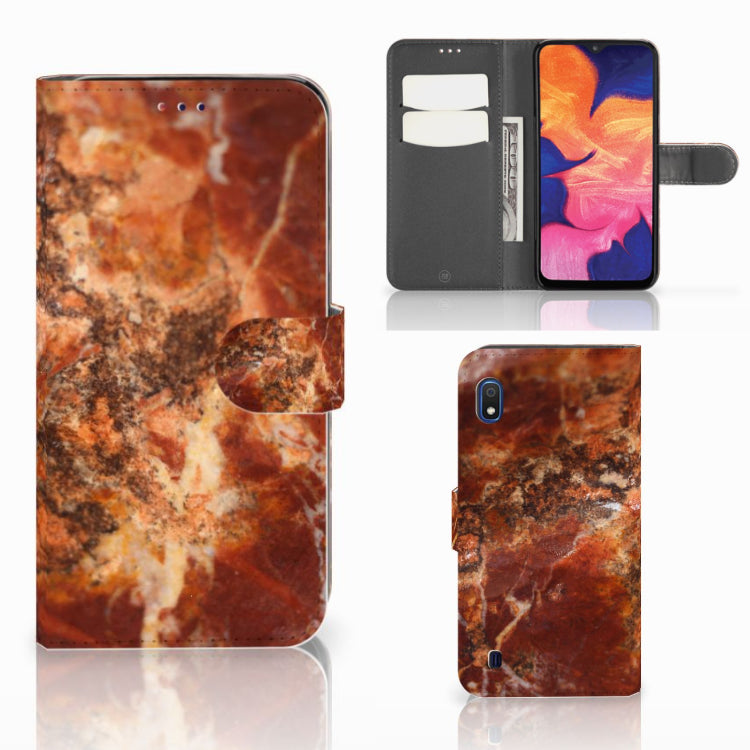Samsung Galaxy A10 Bookcase Marmer Bruin