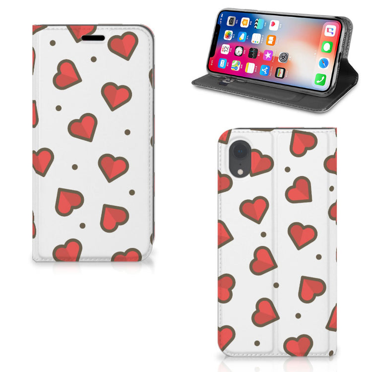 Apple iPhone Xr Hoesje met Magneet Hearts