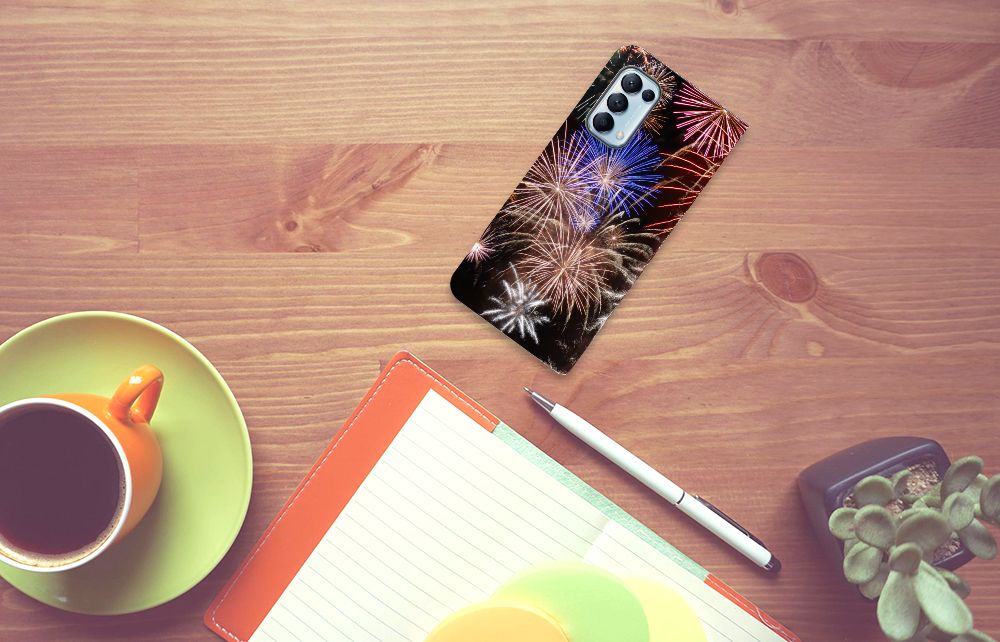 OPPO Find X3 Lite Hippe Standcase Vuurwerk - B2C Telecom