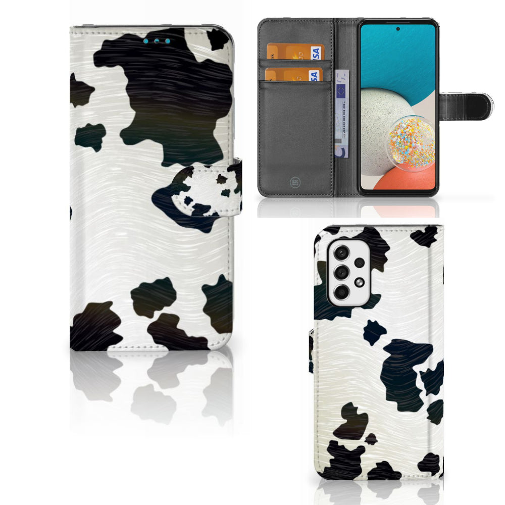 Samsung Galaxy A53 Telefoonhoesje met Pasjes Koeienvlekken