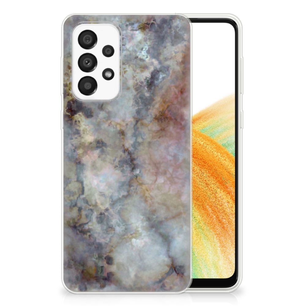 Samsung Galaxy A33 5G TPU Siliconen Hoesje Marmer Grijs B2C Telecom