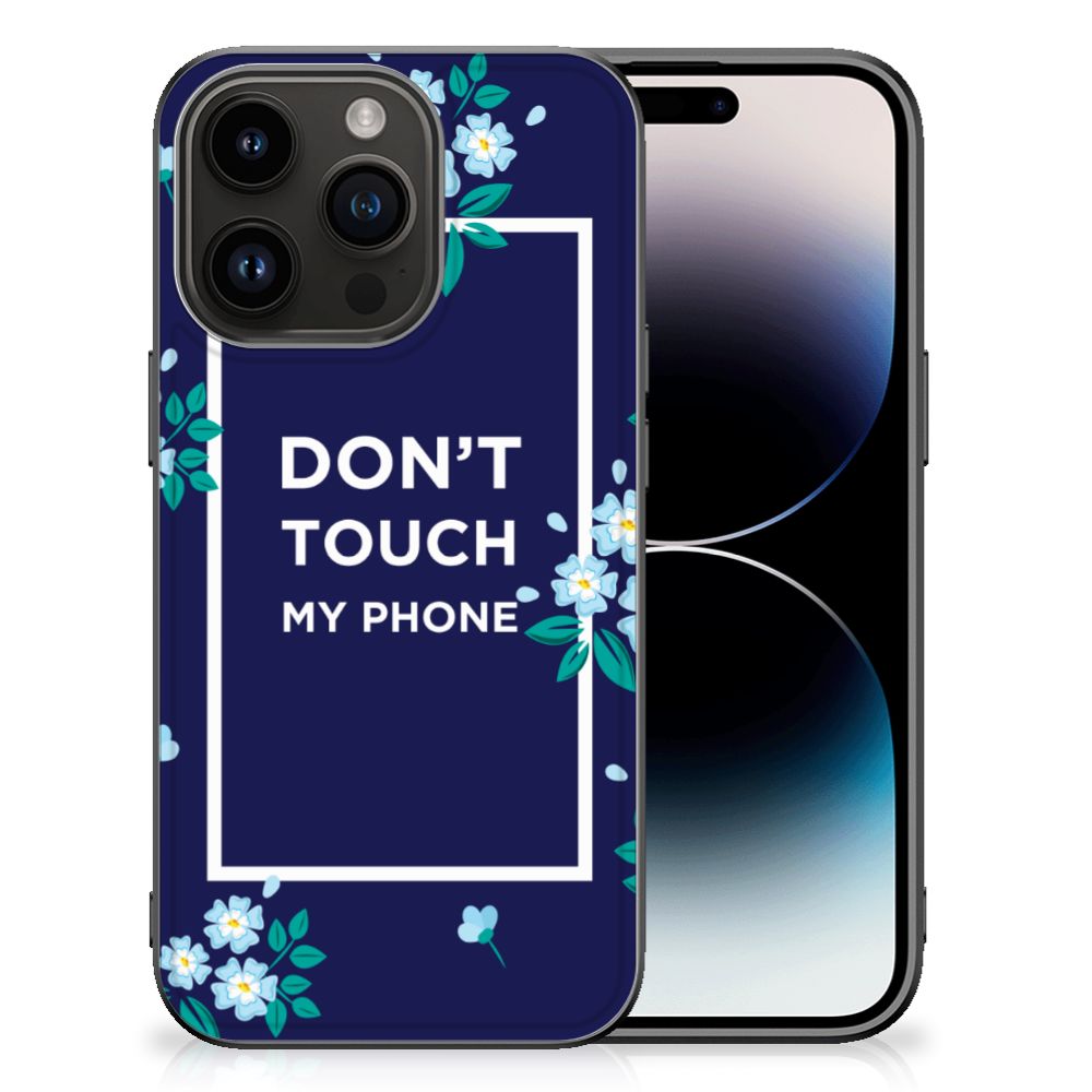 iPhone 15 Pro Telefoon Hoesje Flowers Blue DTMP