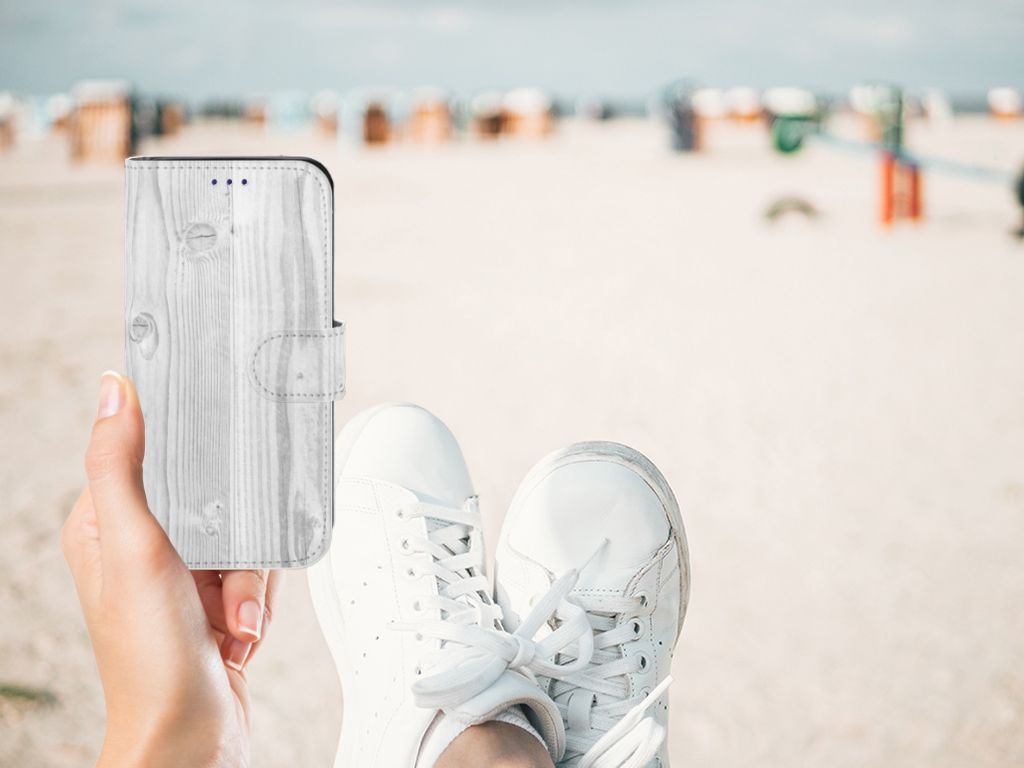 Samsung Galaxy S10e Book Style Case White Wood
