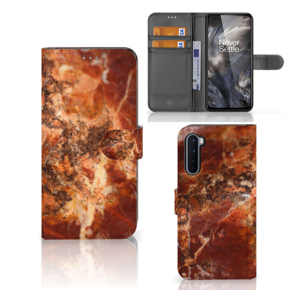 OnePlus Nord Bookcase Marmer Bruin