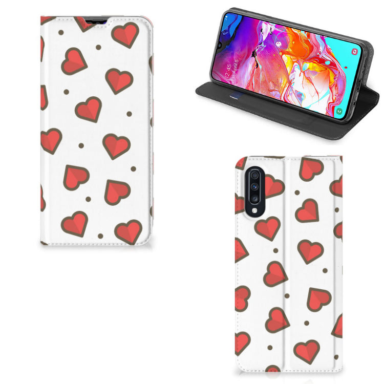 Samsung Galaxy A70 Hoesje met Magneet Hearts