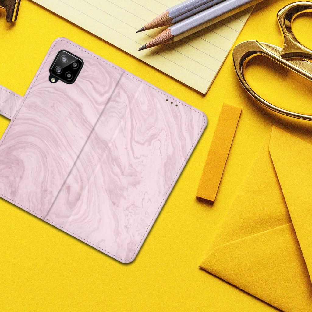 Samsung Galaxy A42 5G Bookcase Marble Pink - Origineel Cadeau Vriendin