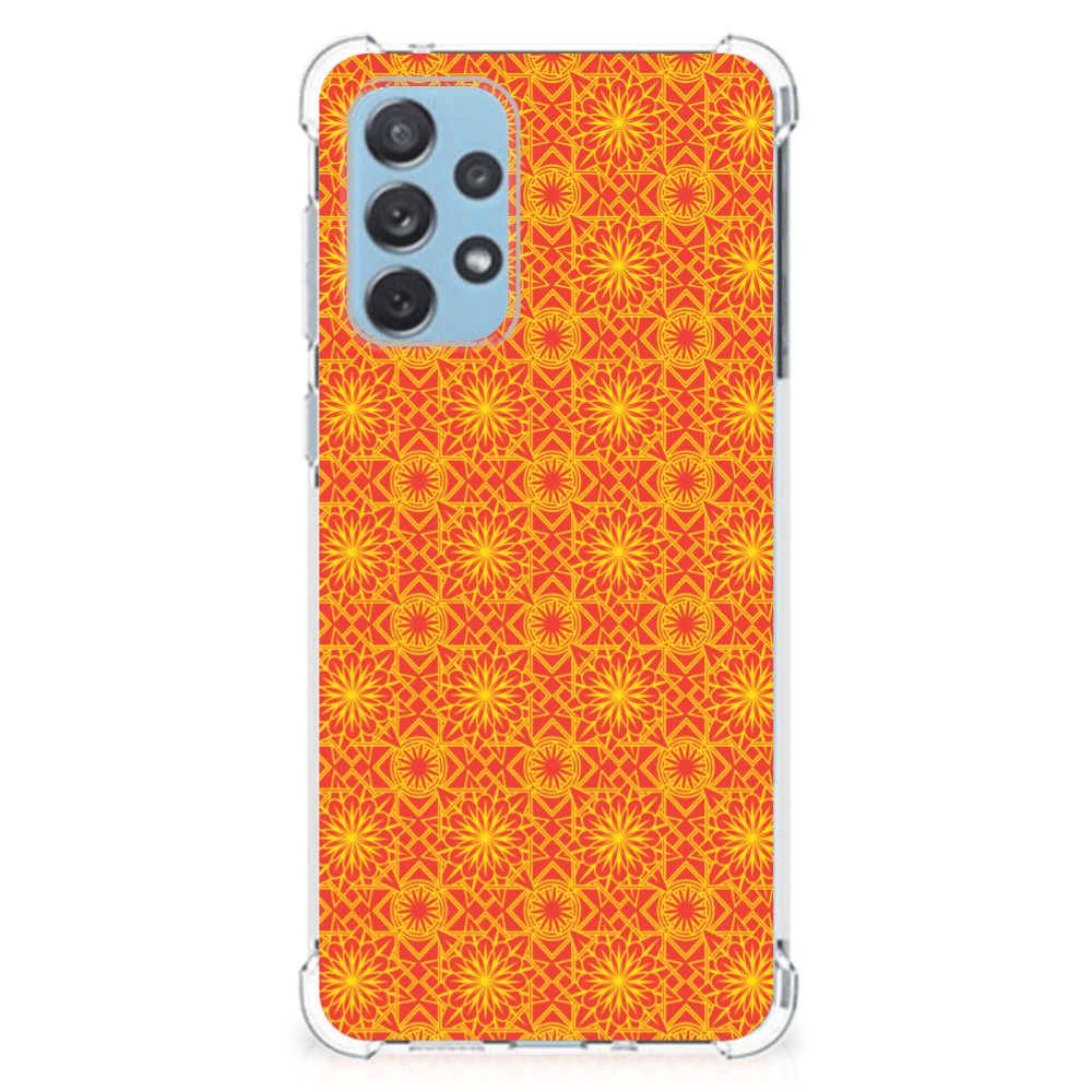 Samsung Galaxy A73 Doorzichtige Silicone Hoesje Batik Oranje B2C Telecom