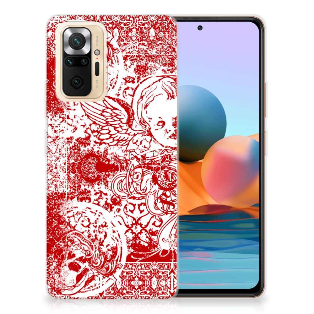 Silicone Back Case Xiaomi Redmi Note 10 Pro Angel Skull Rood B2C Telecom