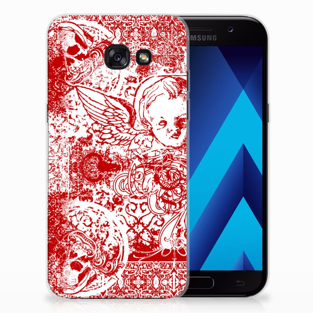 Silicone Back Case Samsung Galaxy A5 2017 Angel Skull Rood