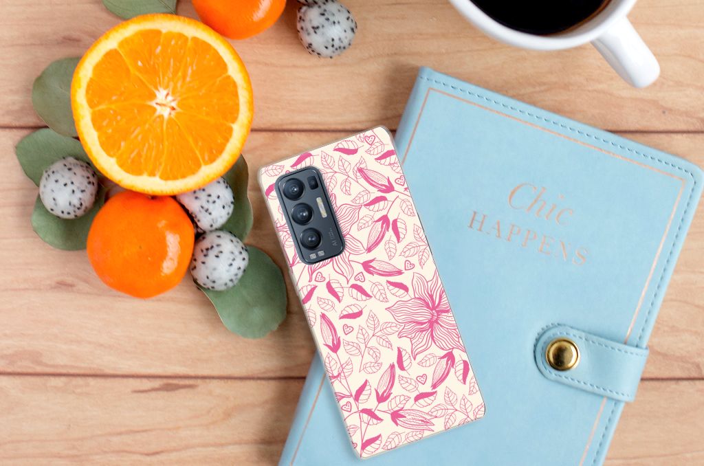 OPPO Find X3 Neo TPU Case Pink Flowers B2C Telecom