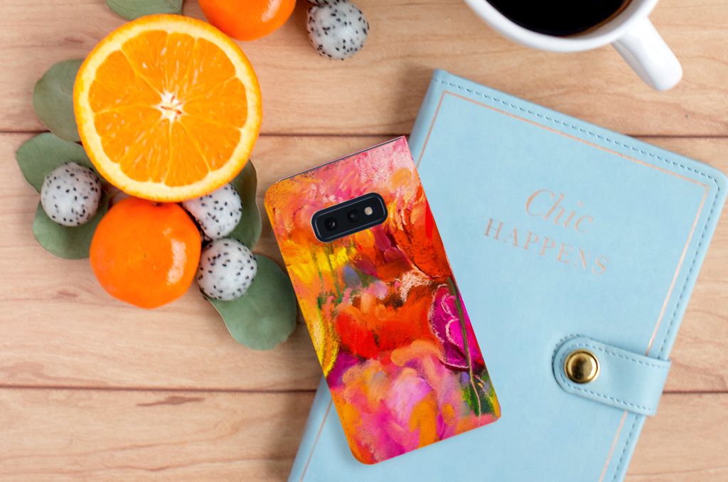 Bookcase Samsung Galaxy S10e Tulips