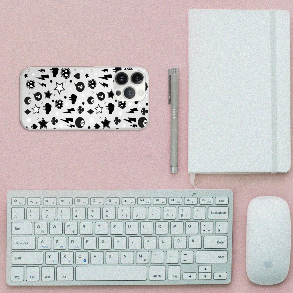 Silicone Back Case iPhone 13 Pro Max Silver Punk B2C Telecom