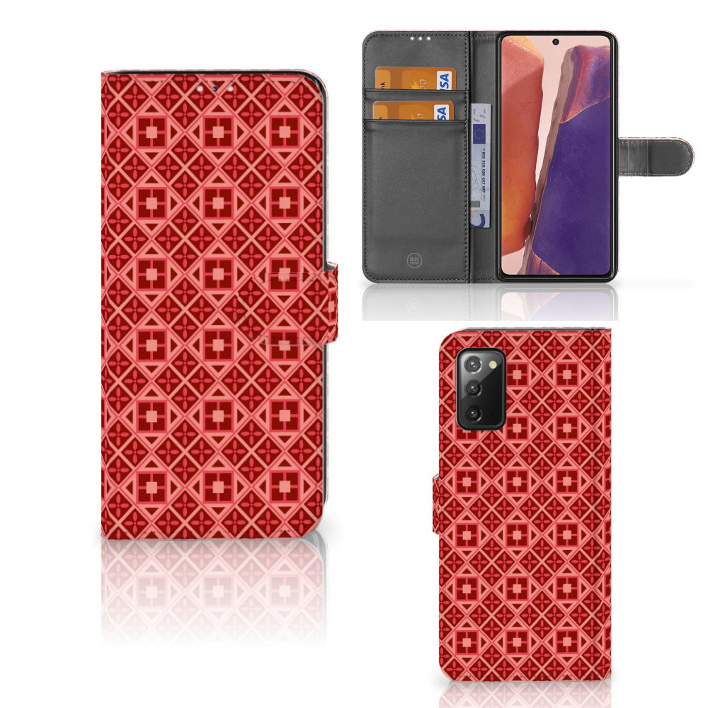 Samsung Galaxy Note 20 Telefoon Hoesje Batik Rood