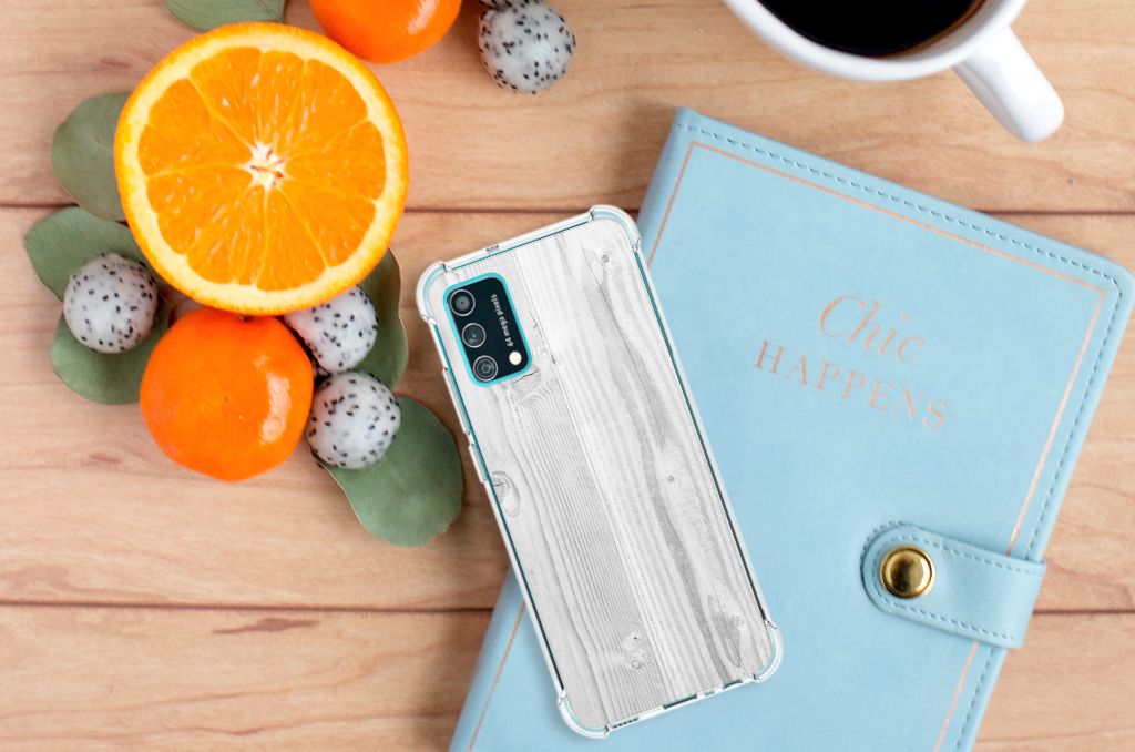 Samsung Galaxy M02s | A02s Stevig Telefoonhoesje White Wood B2C Telecom
