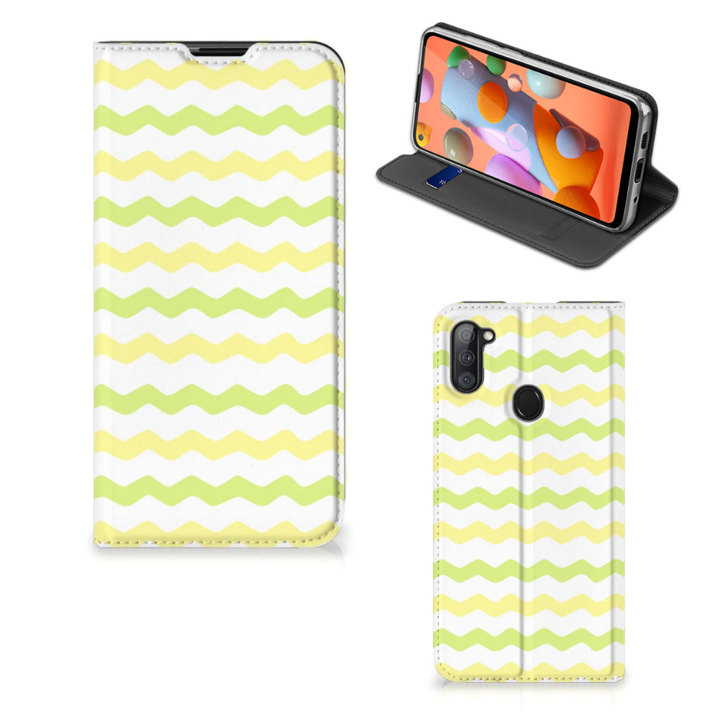 Samsung Galaxy M11 | A11 Hoesje met Magneet Waves Yellow