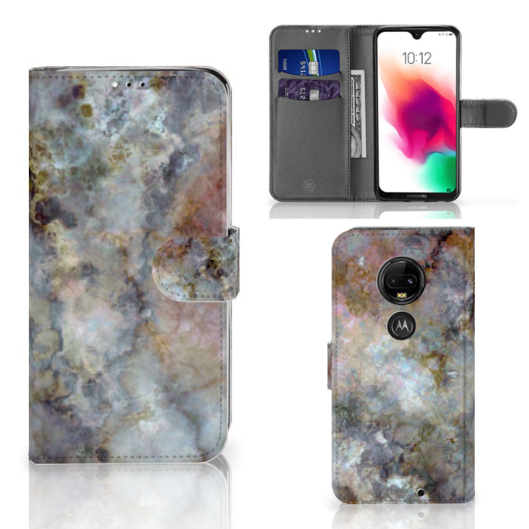Motorola Moto G7 | G7 Plus Bookcase Marmer Grijs
