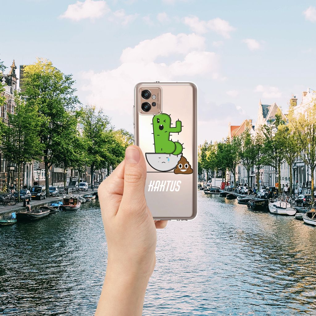 Motorola Moto G32 Telefoonhoesje met Naam Cactus Poo B2C Telecom