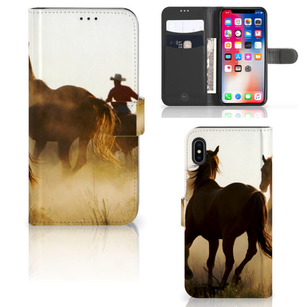 Apple iPhone Xs Max Telefoonhoesje met Pasjes Design Cowboy