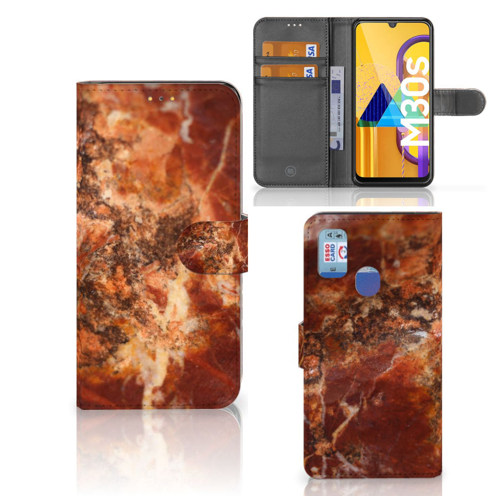 Samsung Galaxy M21 | M30s Bookcase Marmer Bruin