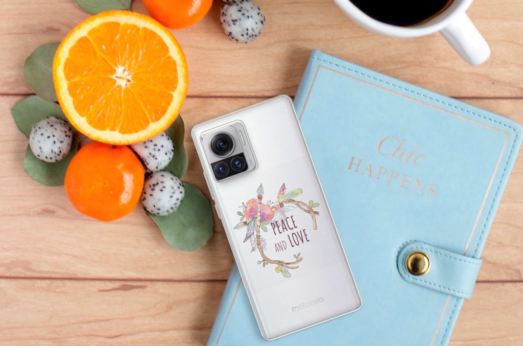 Motorola Moto X30 Pro Telefoonhoesje met Naam Boho Text B2C Telecom