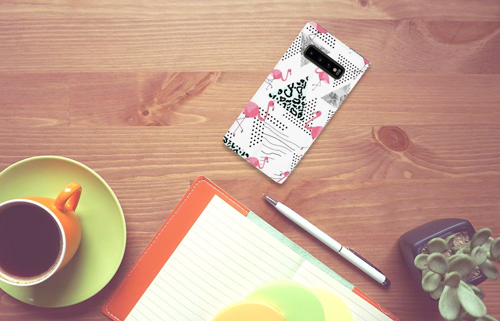 Samsung Galaxy S10 Plus Hoesje maken Flamingo Triangle