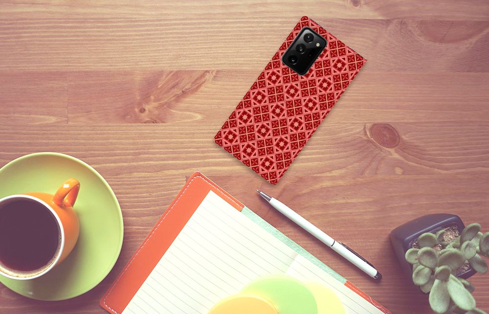 Samsung Galaxy Note 20 Ultra Hoesje met Magneet Batik Rood - B2C Telecom