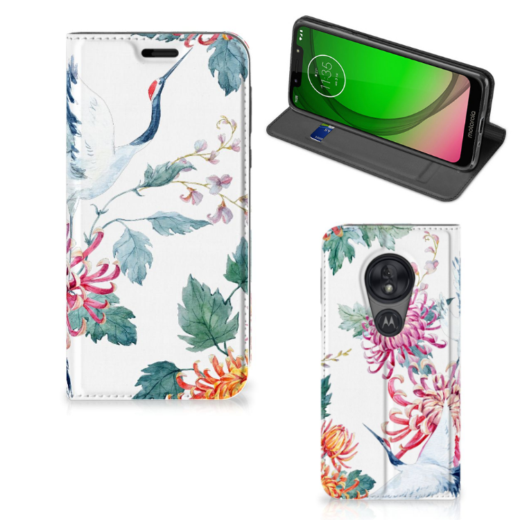 Motorola Moto G7 Play Hoesje maken Bird Flowers - B2C Telecom