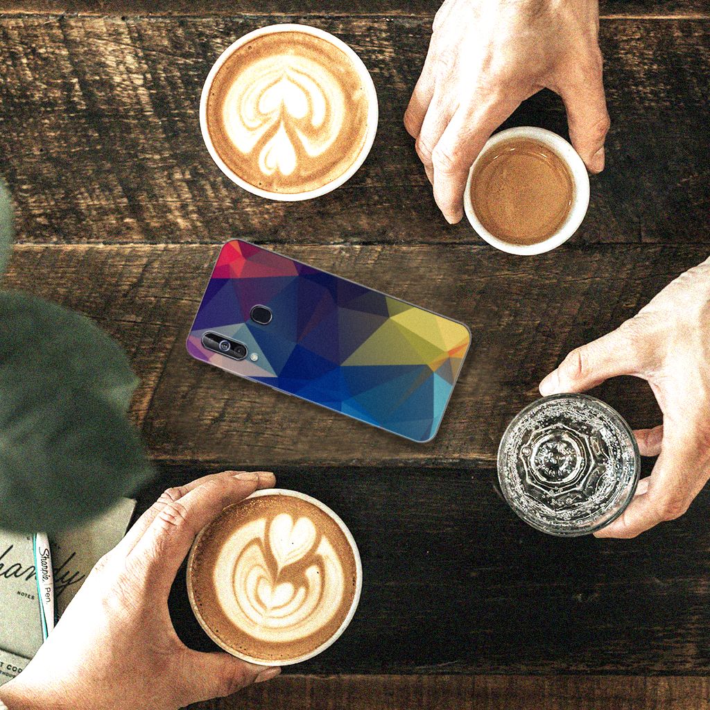 Samsung Galaxy A60 TPU Hoesje Polygon Dark