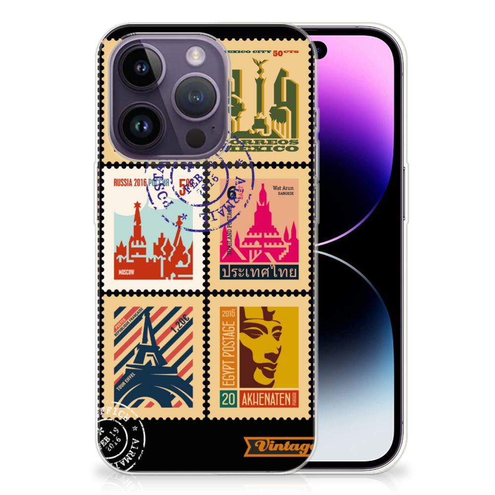 Apple iPhone 14 Pro Siliconen Back Cover Postzegels B2C Telecom