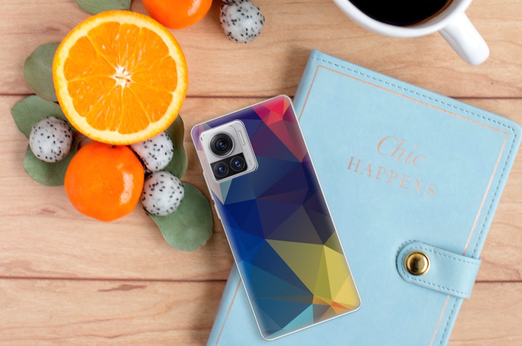 Motorola Moto X30 Pro TPU Hoesje Polygon Dark B2C Telecom