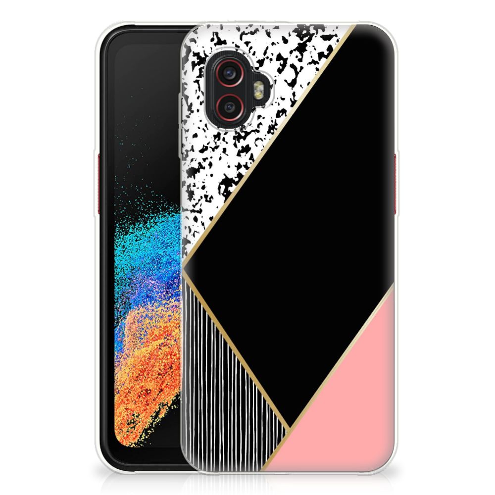 Samsung Galaxy Xcover 6 Pro TPU Hoesje Zwart Roze Vormen B2C Telecom