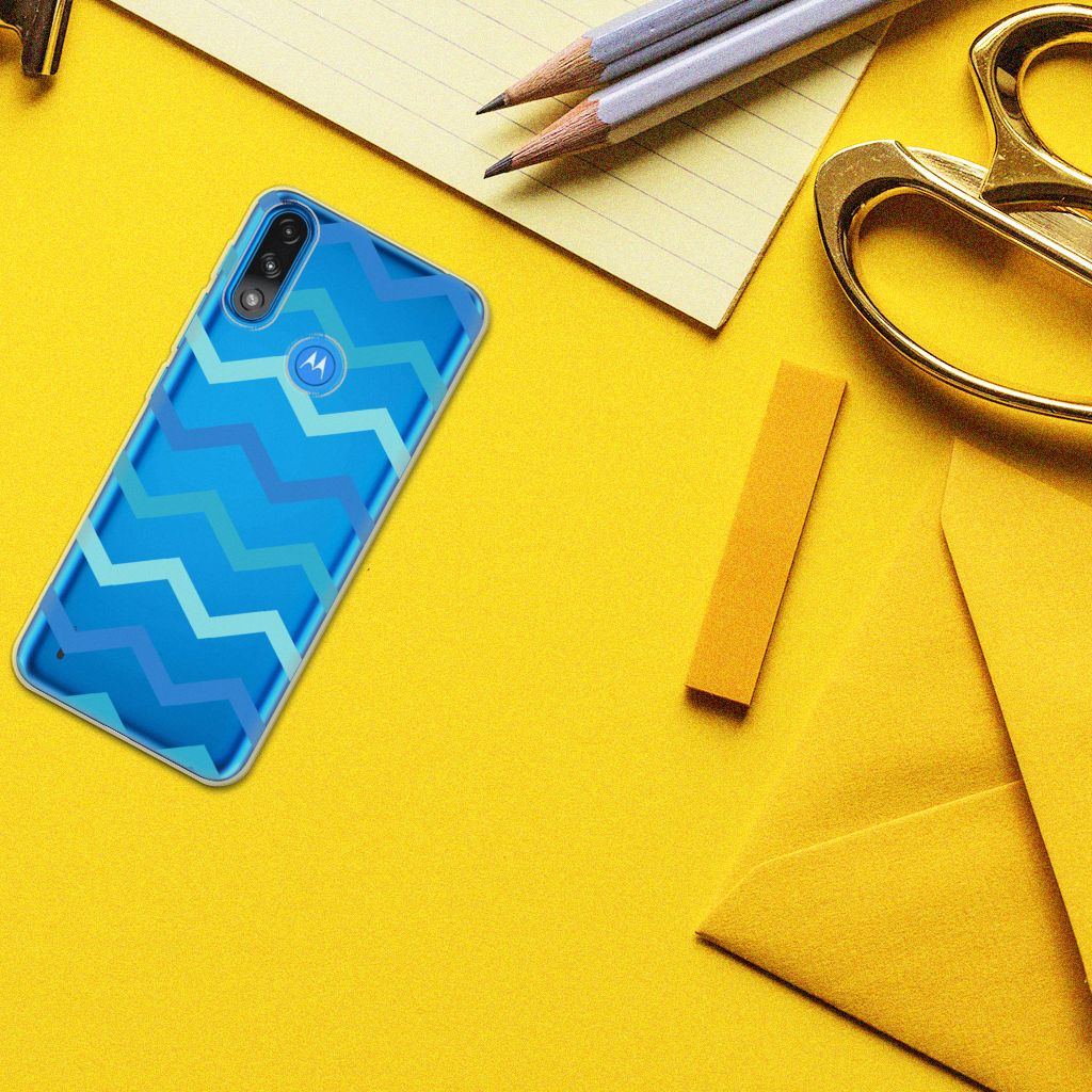 Motorola Moto E7/E7i Power TPU bumper Zigzag Blauw B2C Telecom
